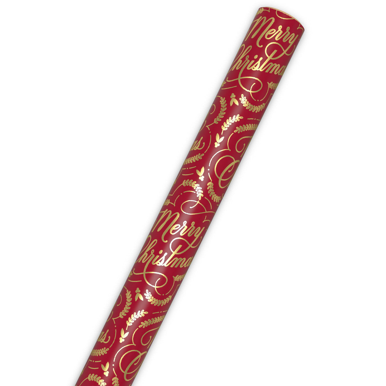 Merry Christmas on Metallic Burgundy Gift Wrap Wrap Tube image number 7