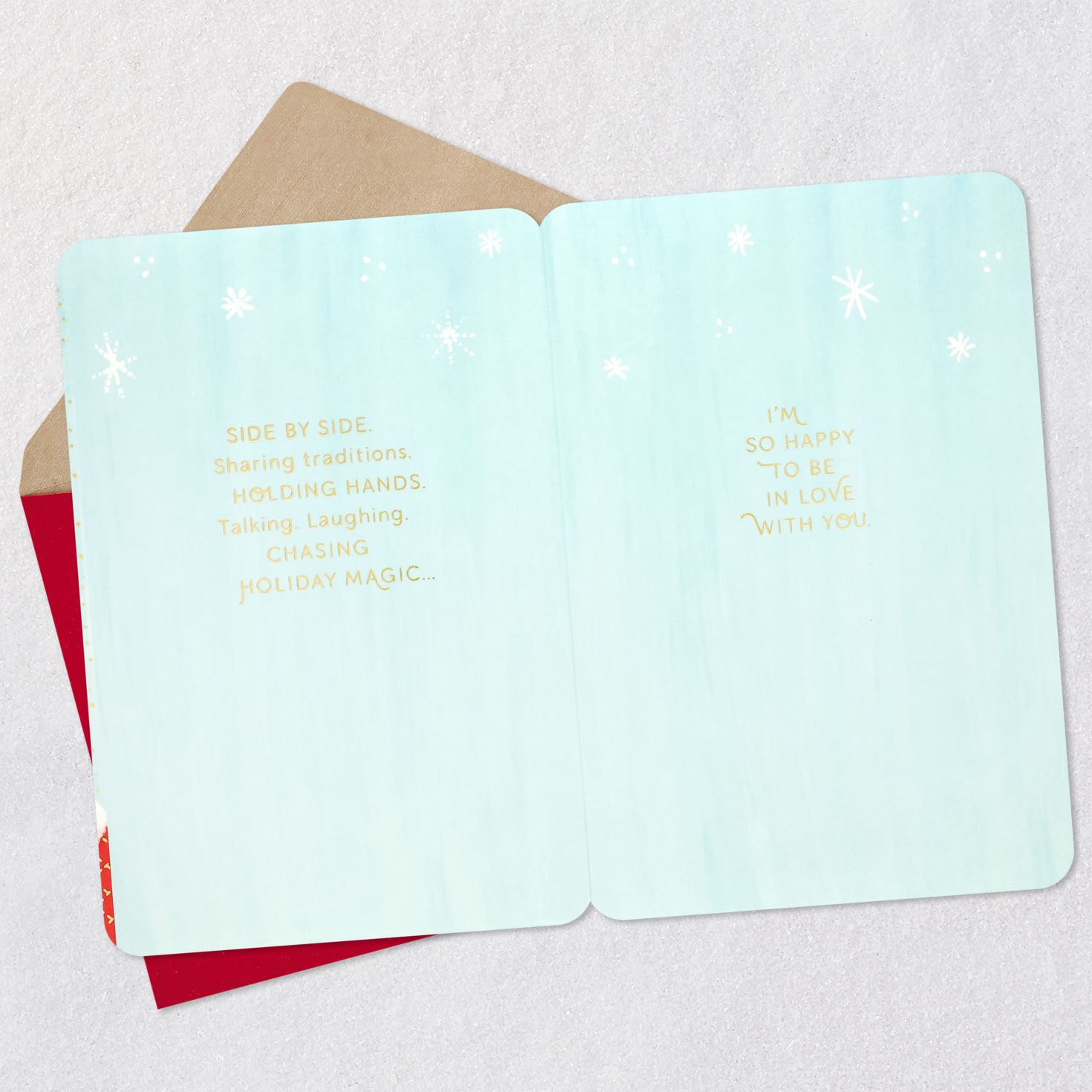 Candy Cane Heart Christmas Card for Partner Open card with envelope image number 4