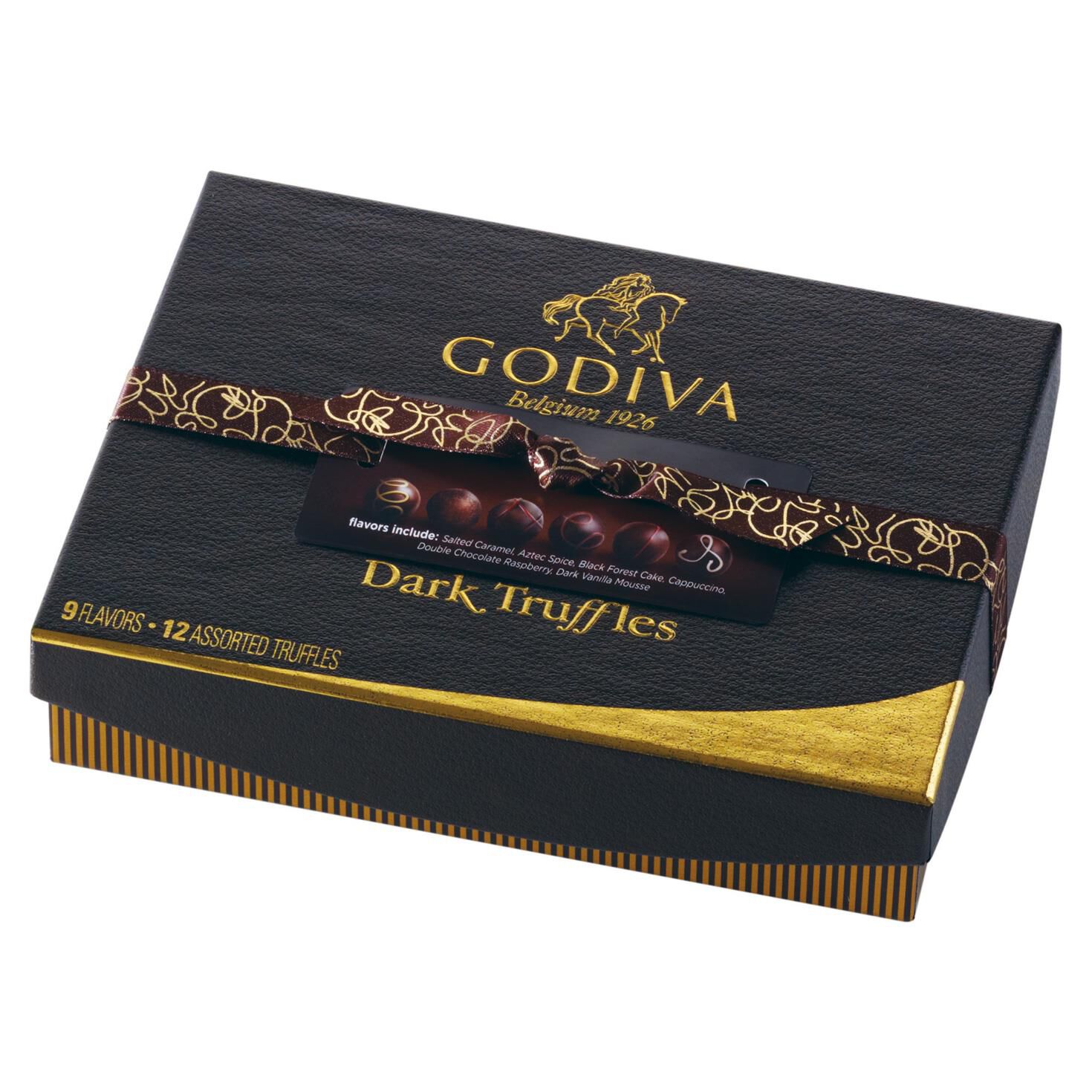 Godiva Dark Chocolate Truffles In Gift Box 12 Pieces Candy