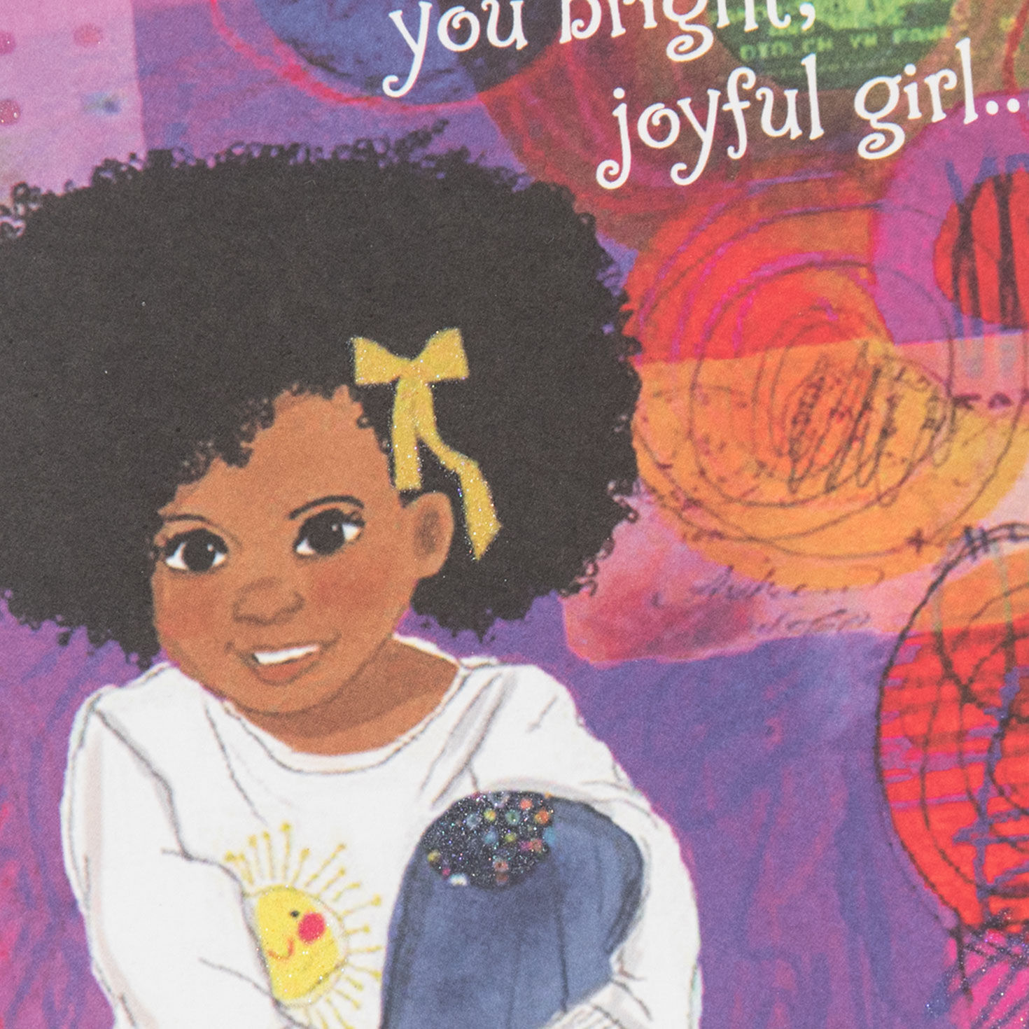 Illustrated Little Girl Birthday Card Card Front Detail image number 4