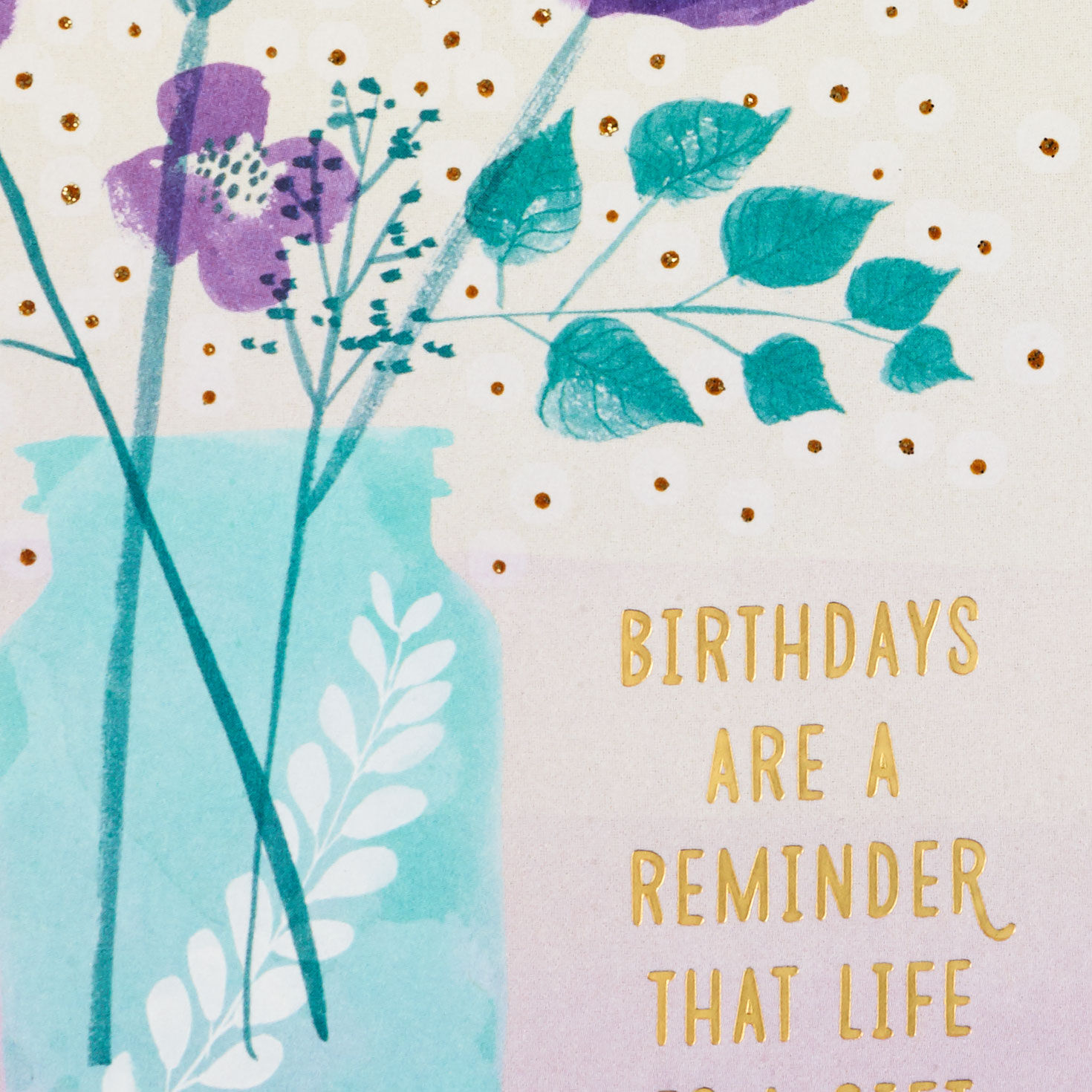 Retro Purple Flowers Birthday Card for Sister Card Front Detail image number 4