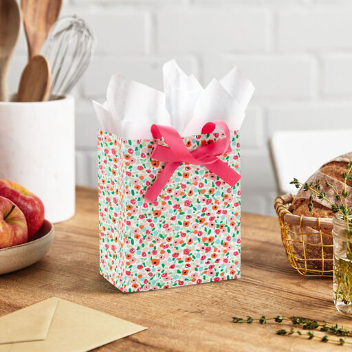 6.5" Bright Floral Small Gift Bag, 