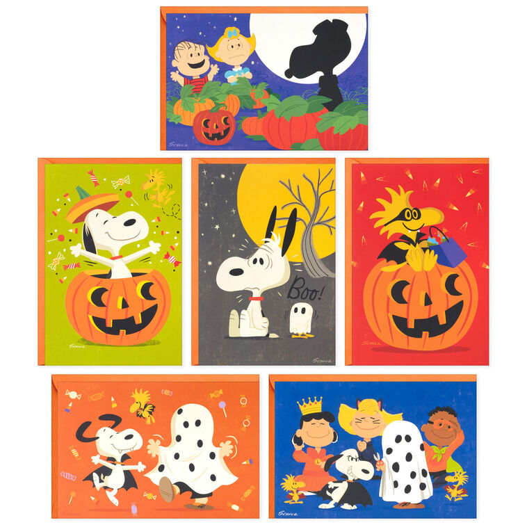 Peanuts® Tricks and Treats Assorted Halloween Cards, Pack of 24