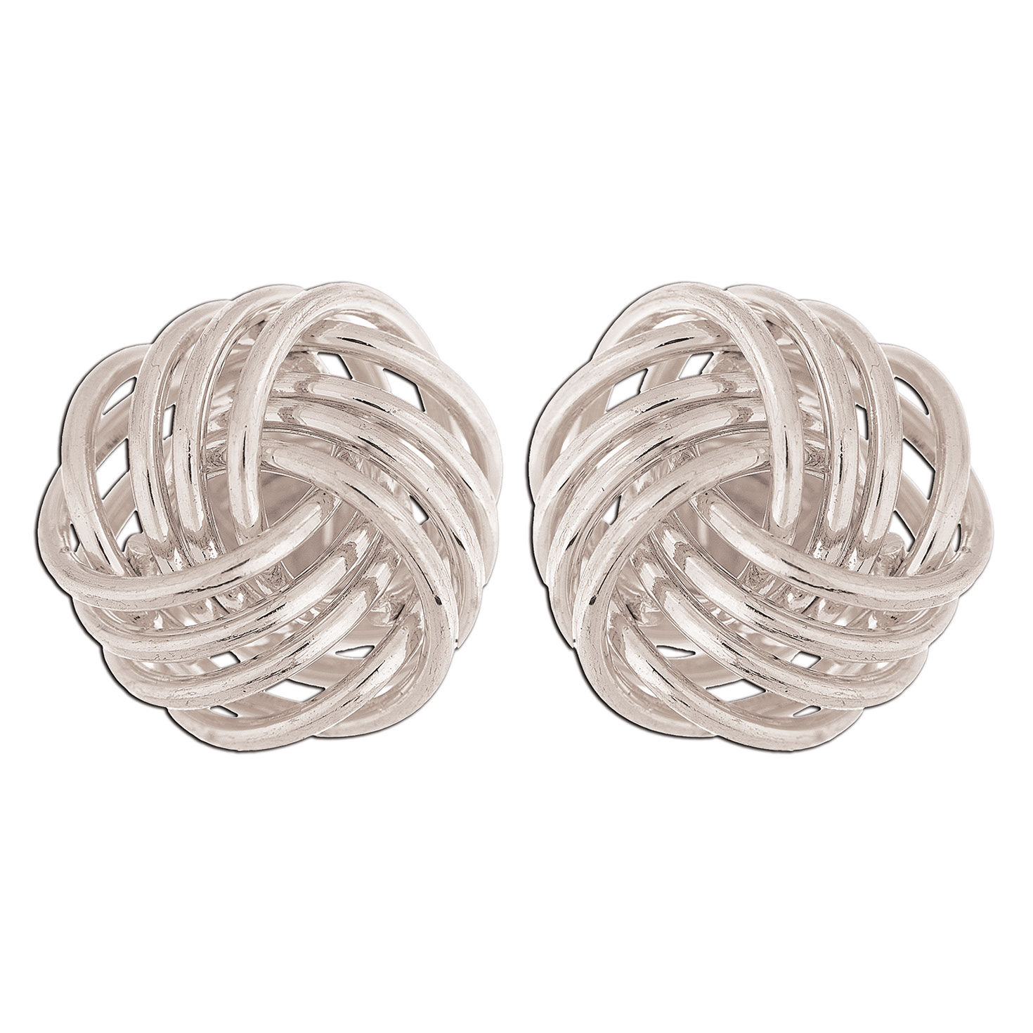 Silver knot stud earrings sale