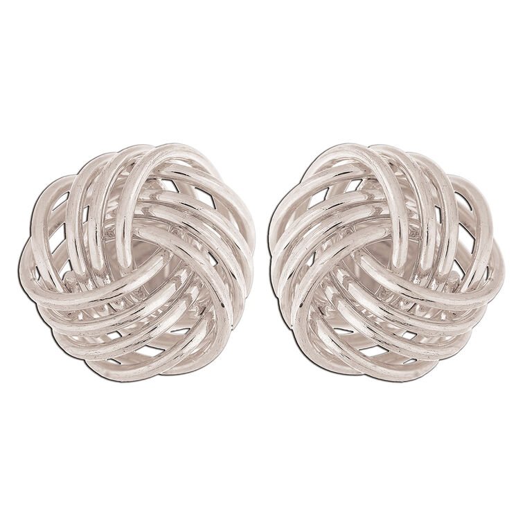 Rain Jewelry Silver Wire Love Knot Stud Earrings