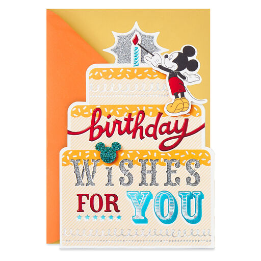 Disney Mickey Mouse Happy Wishes Birthday Card, 