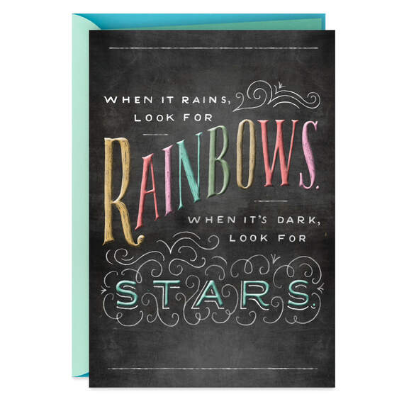 When It Rains, Look for Rainbows Encouragement Card