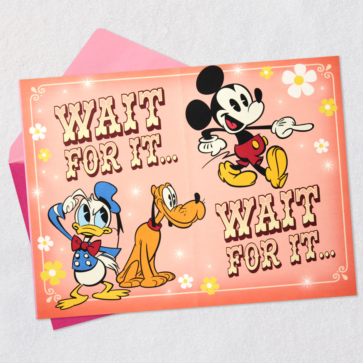 Pink Disney Minnie Mouse Pop-Up Mother's Day Card Open card with envelope image number 3