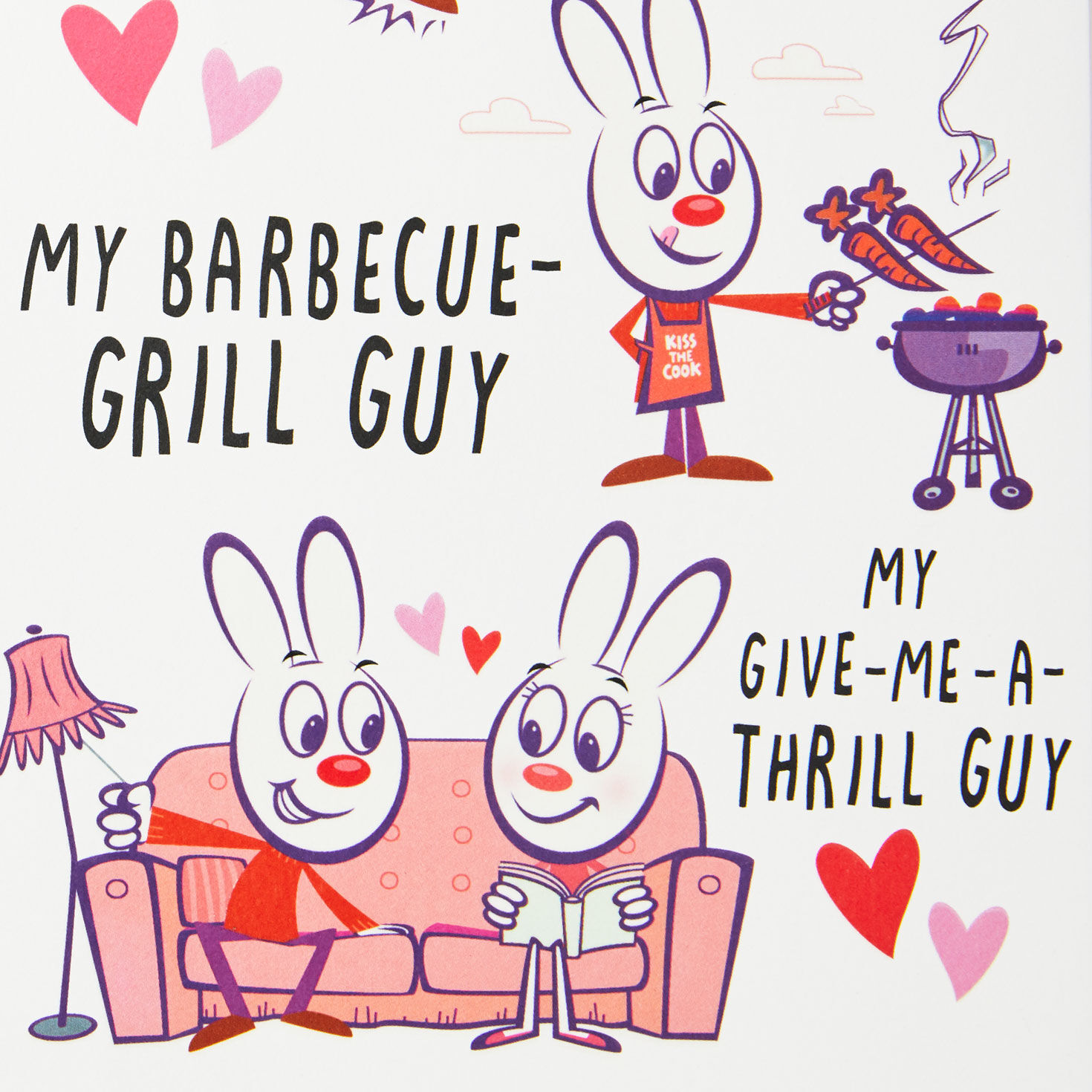 Rabbits in Heart Pop-Up Valentine's Day Card for Husband Card Front Detail image number 3