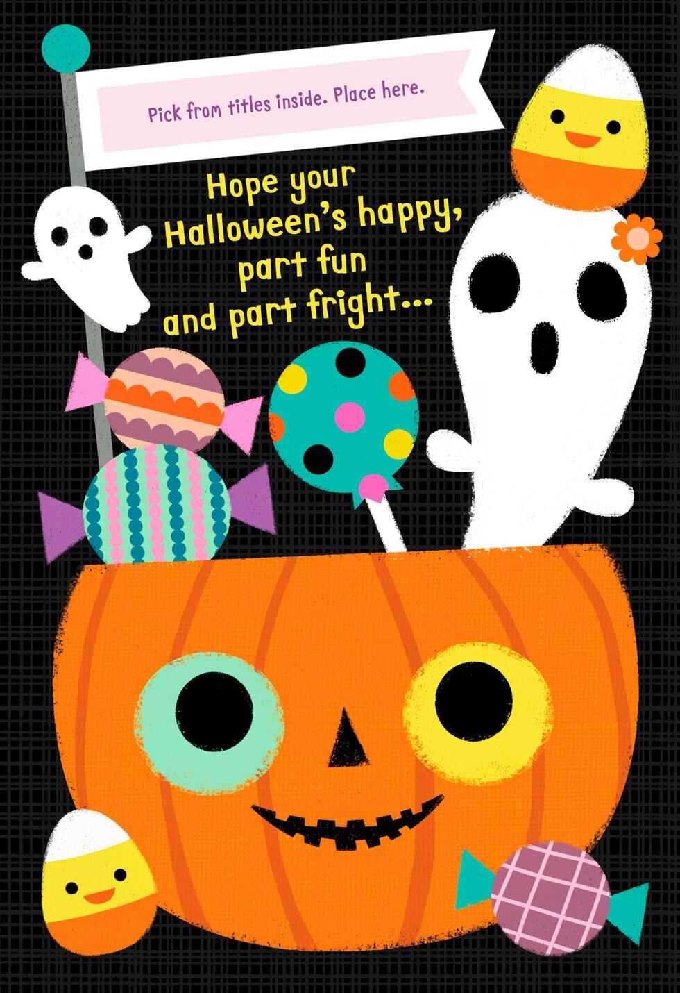 Sweet Treats Halloween Card with Customizable Female Relative Stickers