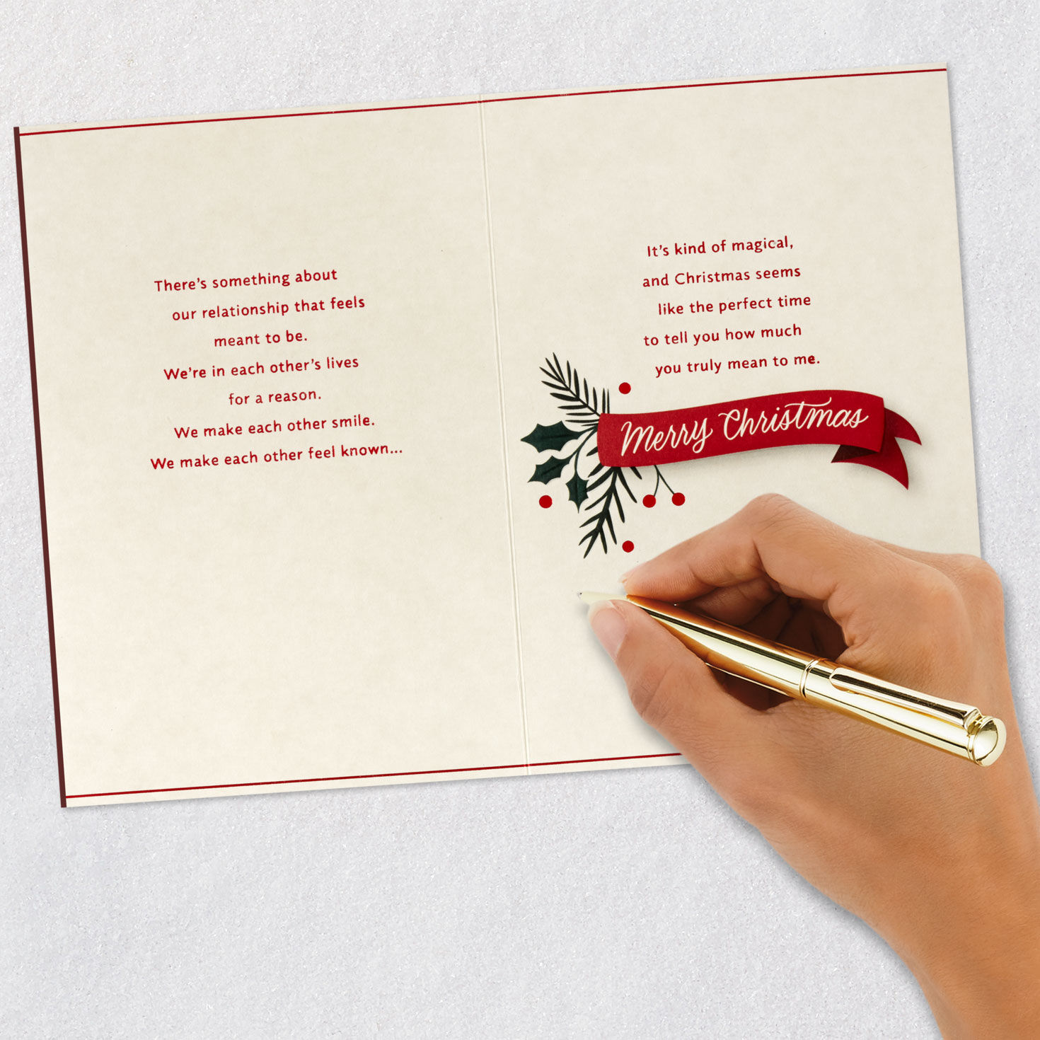 Elegant Holly Berries Husband Christmas Card signing card image number 7
