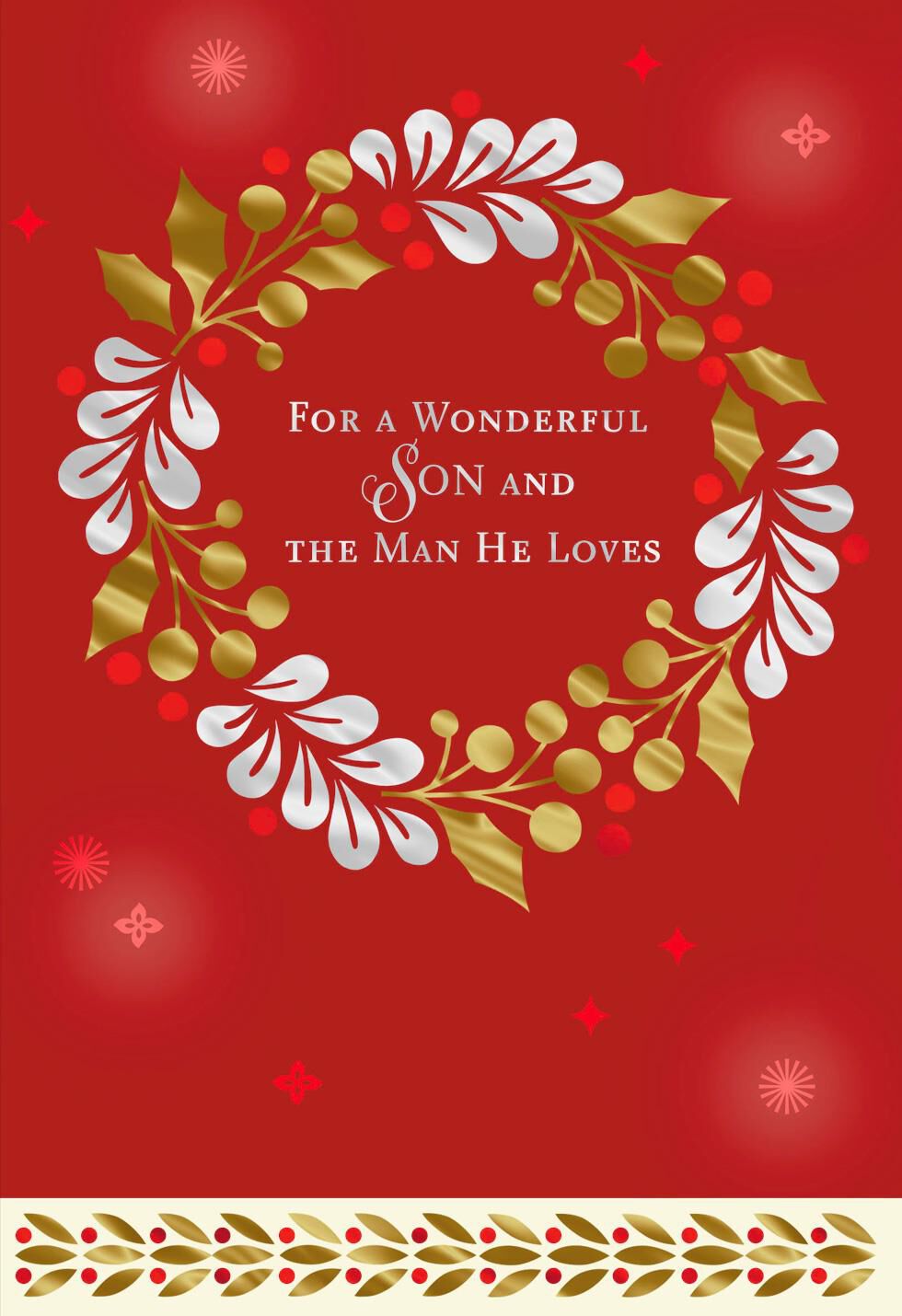 For a Wonderful Son and the Man He Loves Christmas Card