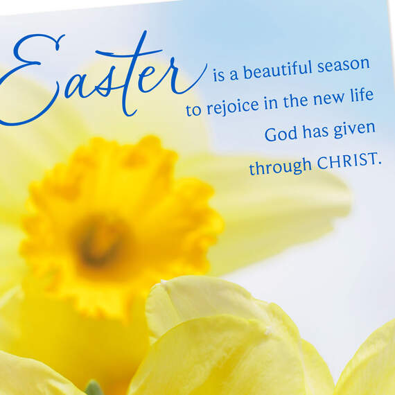 Yellow Daffodils Religious Easter Cards, Pack of 6, , large image number 4