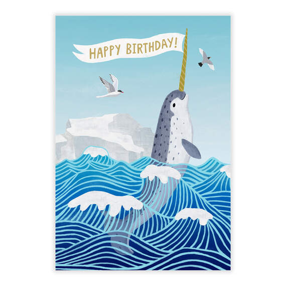 Glad You Exist Narwhal Birthday eCard, , large image number 2