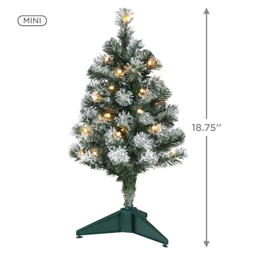 Mini Flocked Pre-Lit Christmas Tree, 18.75", 