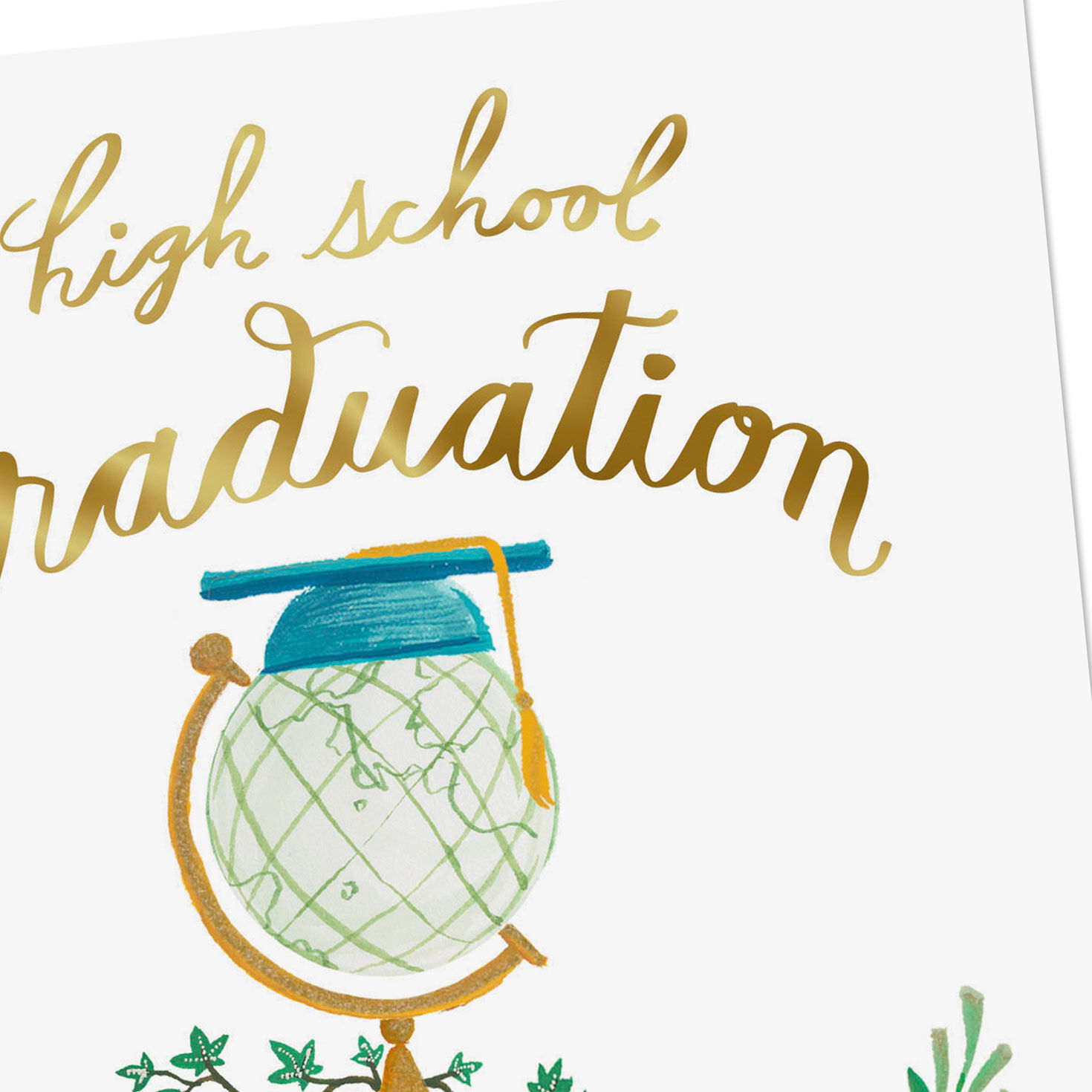 Pedestal and Globe High School Graduation Card Card Front Detail image number 4