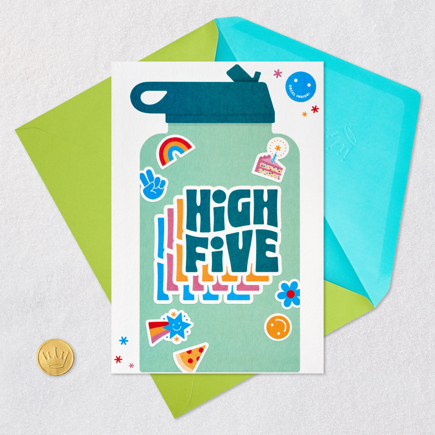 High Five Birthday Card for Kids With Decal, , large image number 7