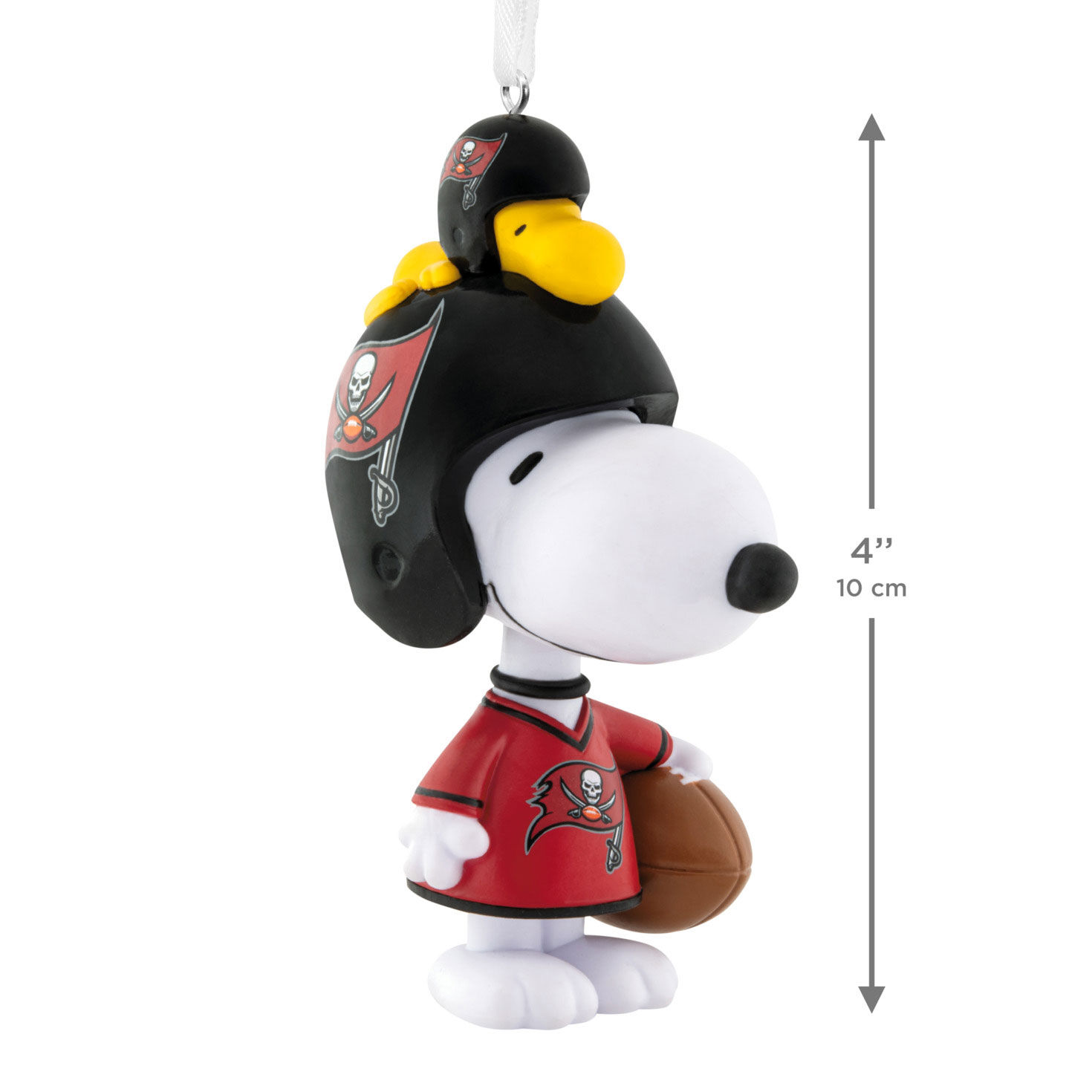 Snoopy Tampa Bay Buccaneers Christmas Ornament measurement image number 3