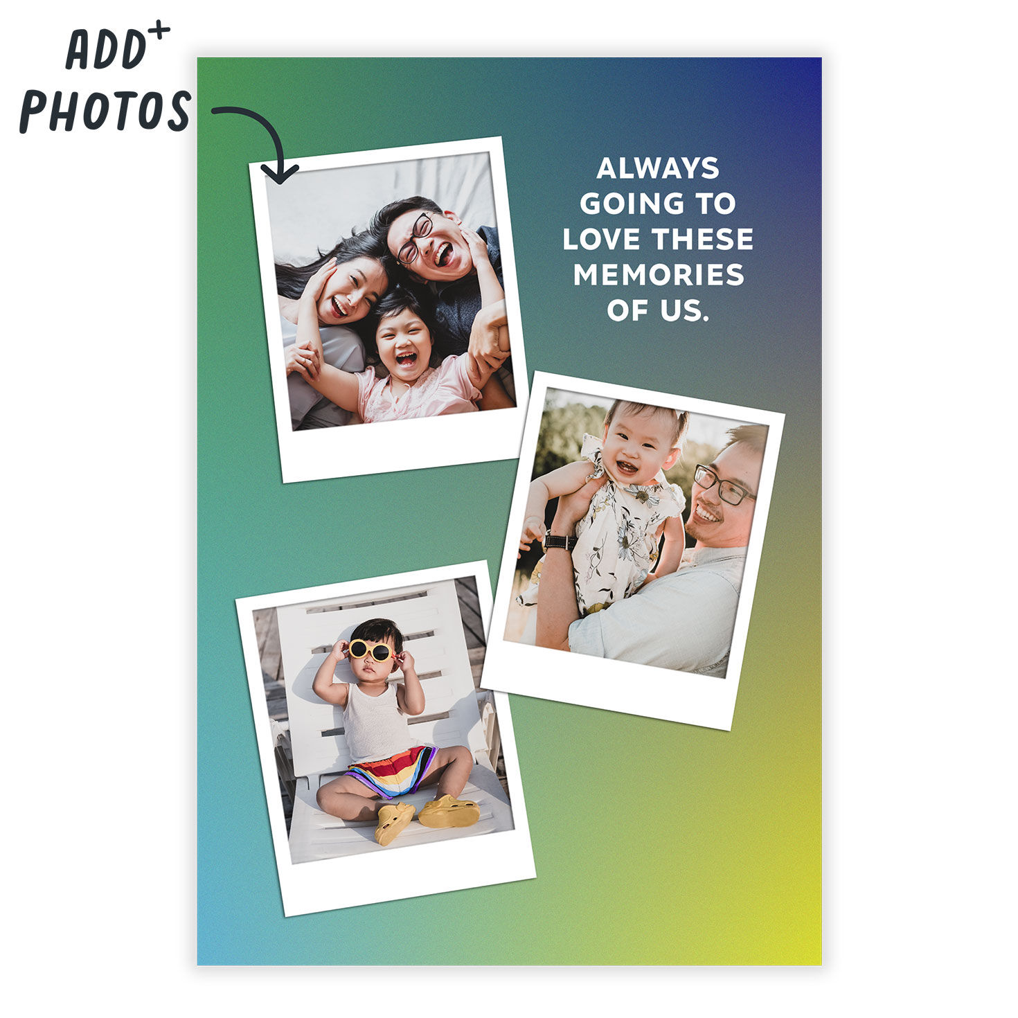 Personalized Instant Photo Collage Blank Photo Card  image number 2