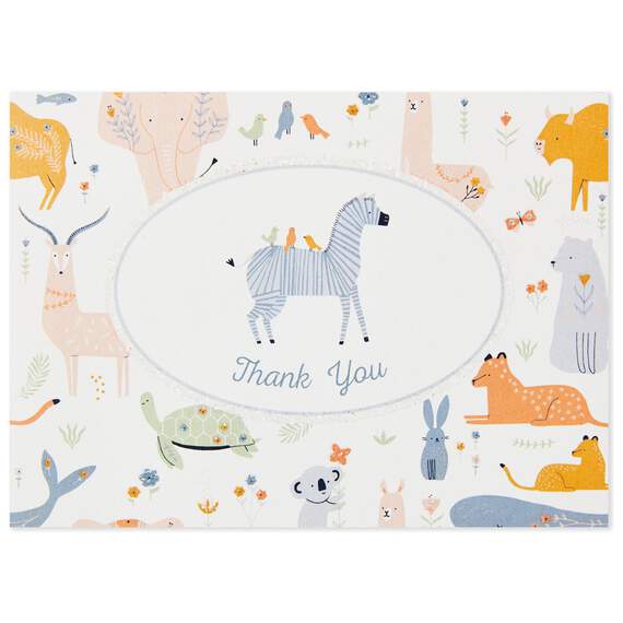 Zebra and Friends Blank Thank You Notes, Pack of 20, , large image number 3