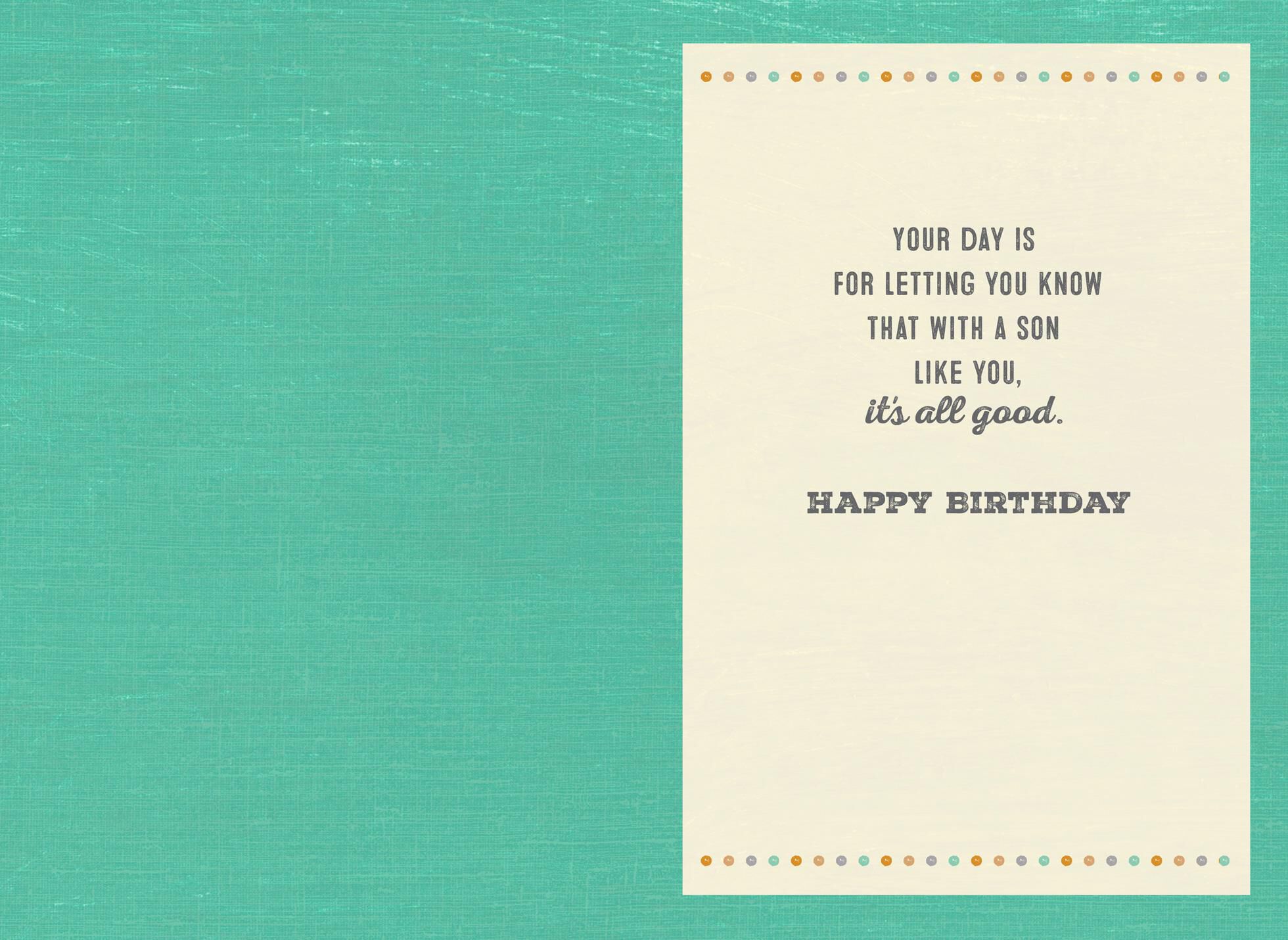 It's All Good Son Birthday Card