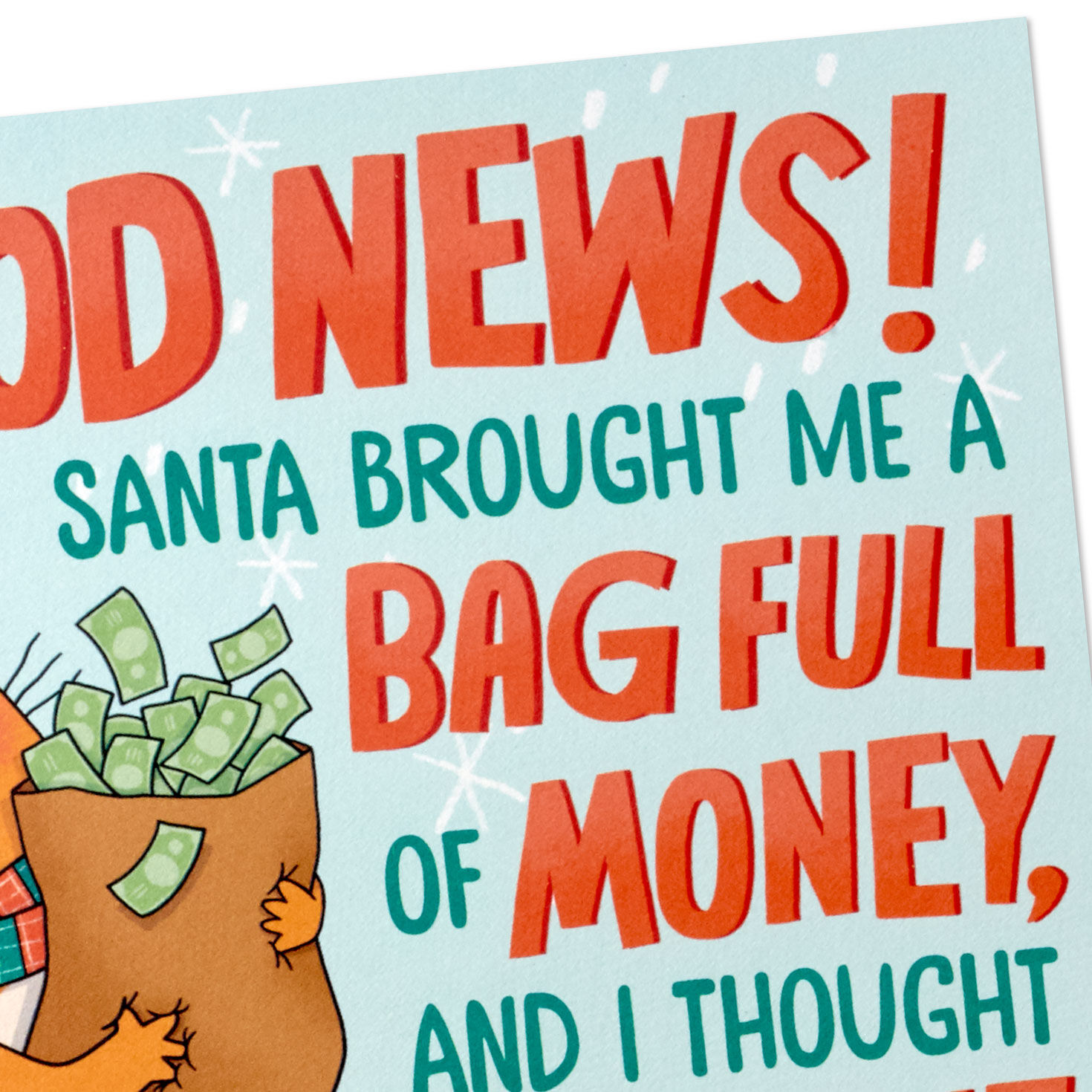 Bag of Money Prank Christmas Card Card Front Detail image number 4