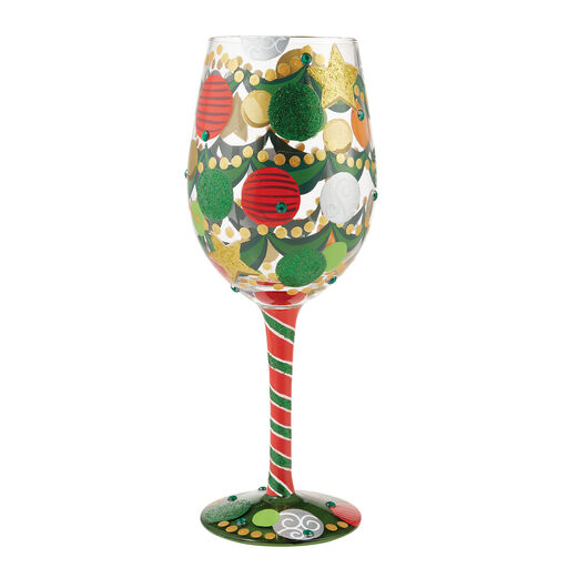 Lolita It's Christmastime Handpainted Wine Glass, 15 oz., 