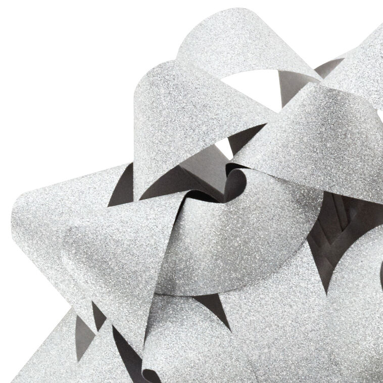 4.6" Sparkling Silver Gift Bow, Silver, large image number 4