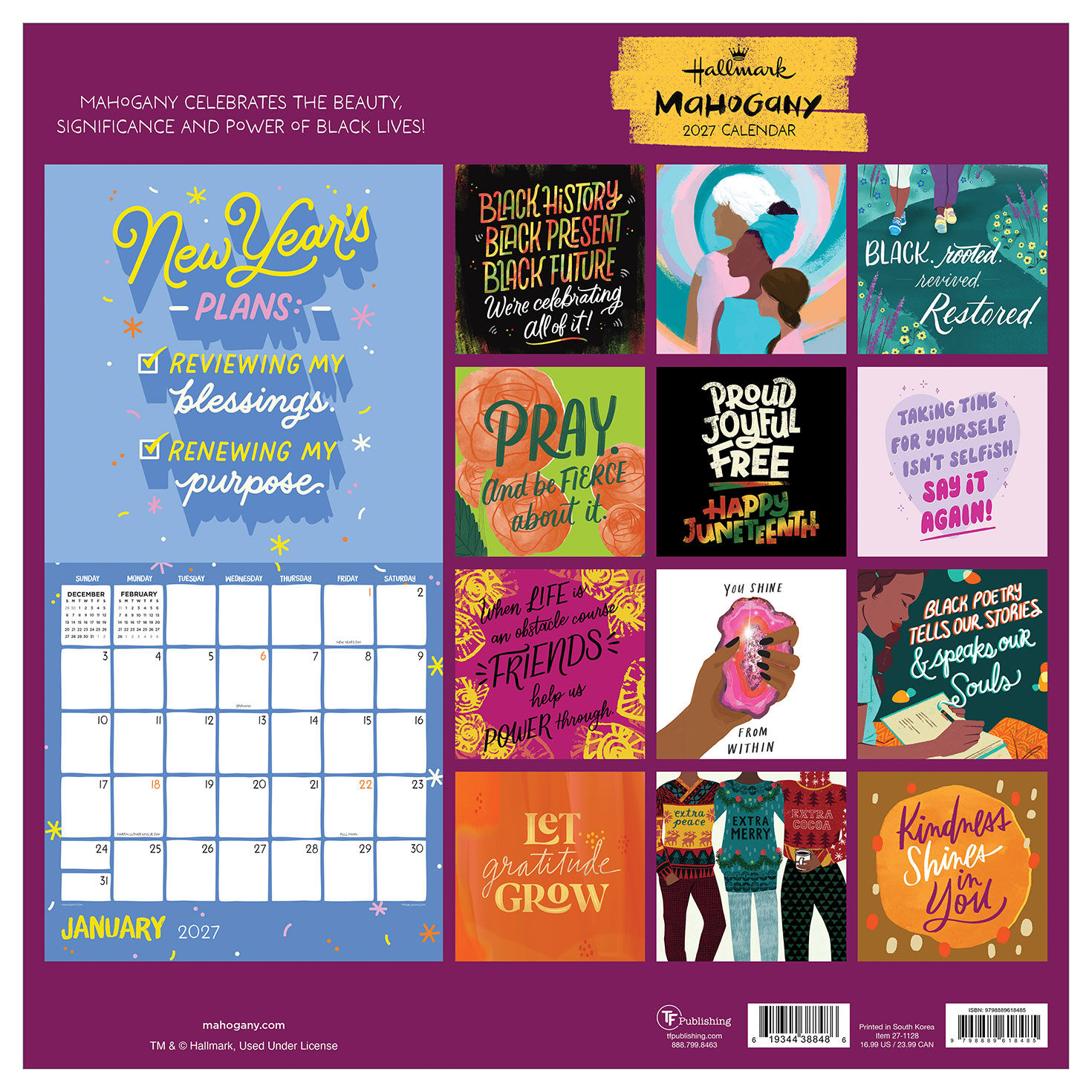 Kindness Shines in You 2027 Wall Calendar back image number 2