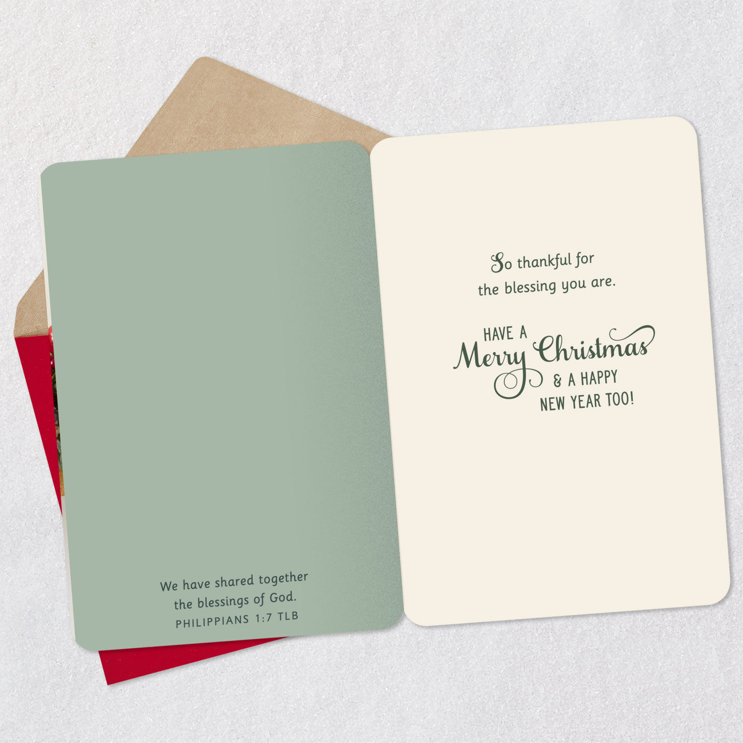 Nativity Religious Christmas Card for Godfather Open card with envelope image number 4