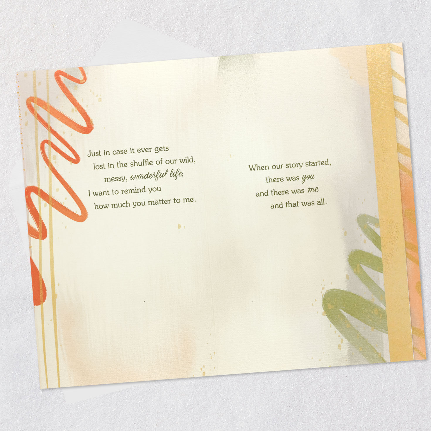 Abstract Hearts Wife Anniversary Card Open card with envelope image number 4
