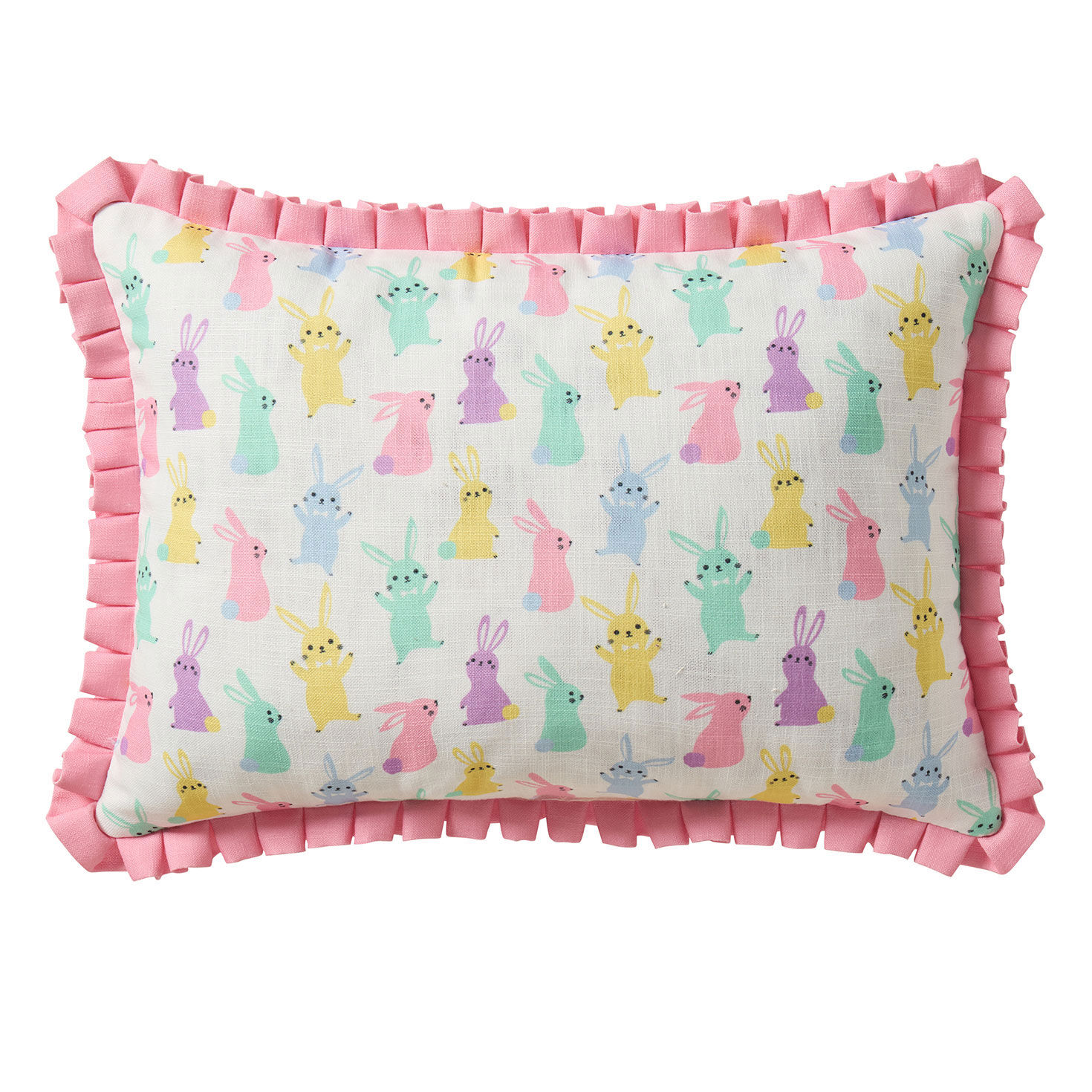 Pastel Bunnies Reversible Lumbar Pillow back image number 3