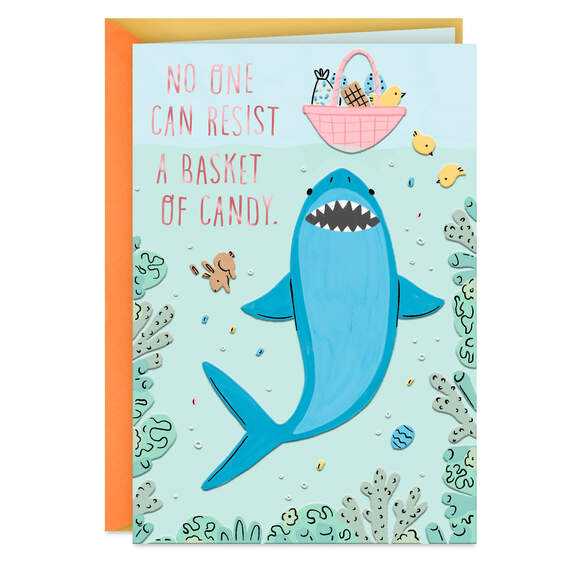 Shark Eating Candy Funny Easter Card