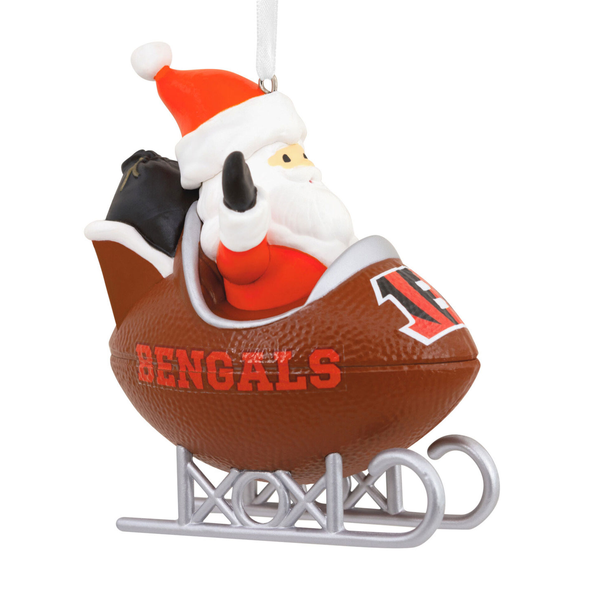NFL Cincinnati Bengals Santa Football Sled Hallmark Ornament Gift
