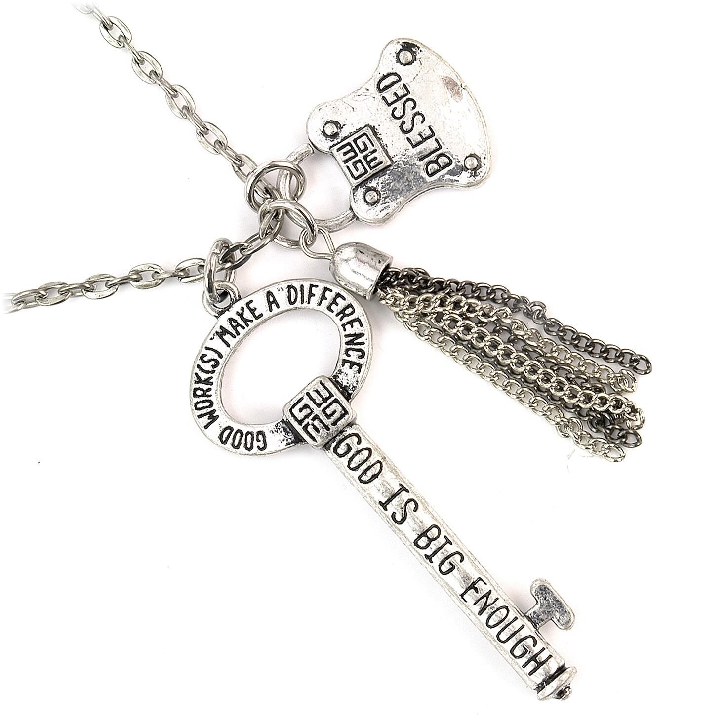 good work s the one blessed necklace in silver jewelry hallmark good works necklace