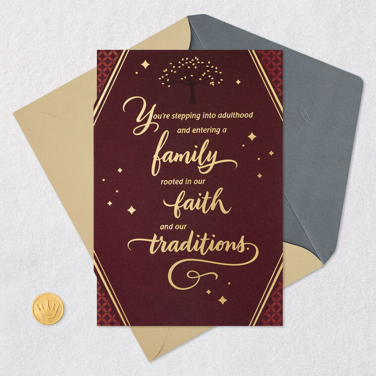 Rooted in Our Faith and Traditions Bar Mitzvah Card, , large image number 5