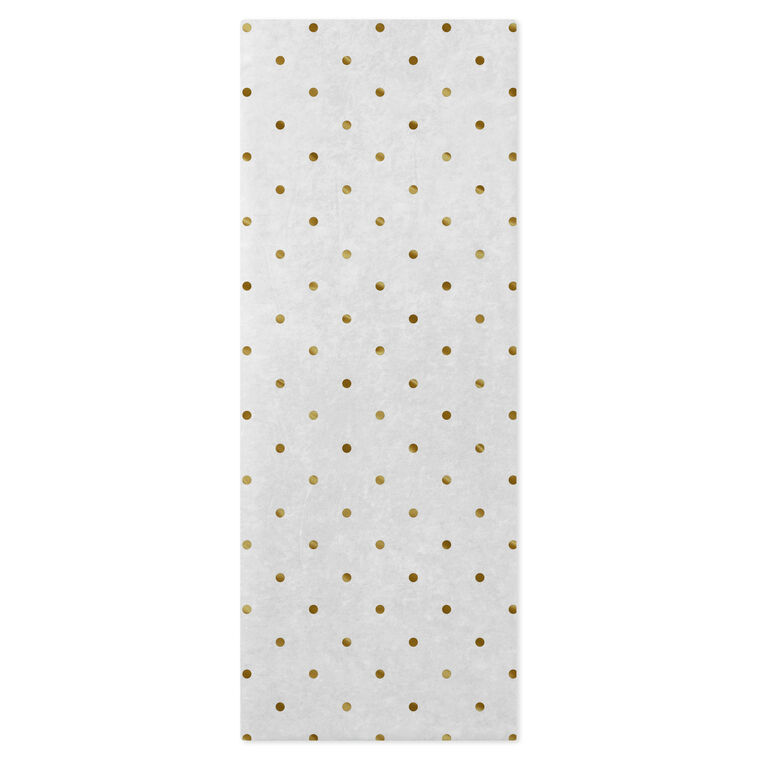 Gold Dots on White Holiday Tissue Paper, 6 sheets, , large image number 1