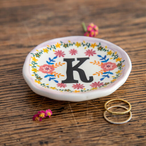Natural Life Initial Trinket Dish, K, 