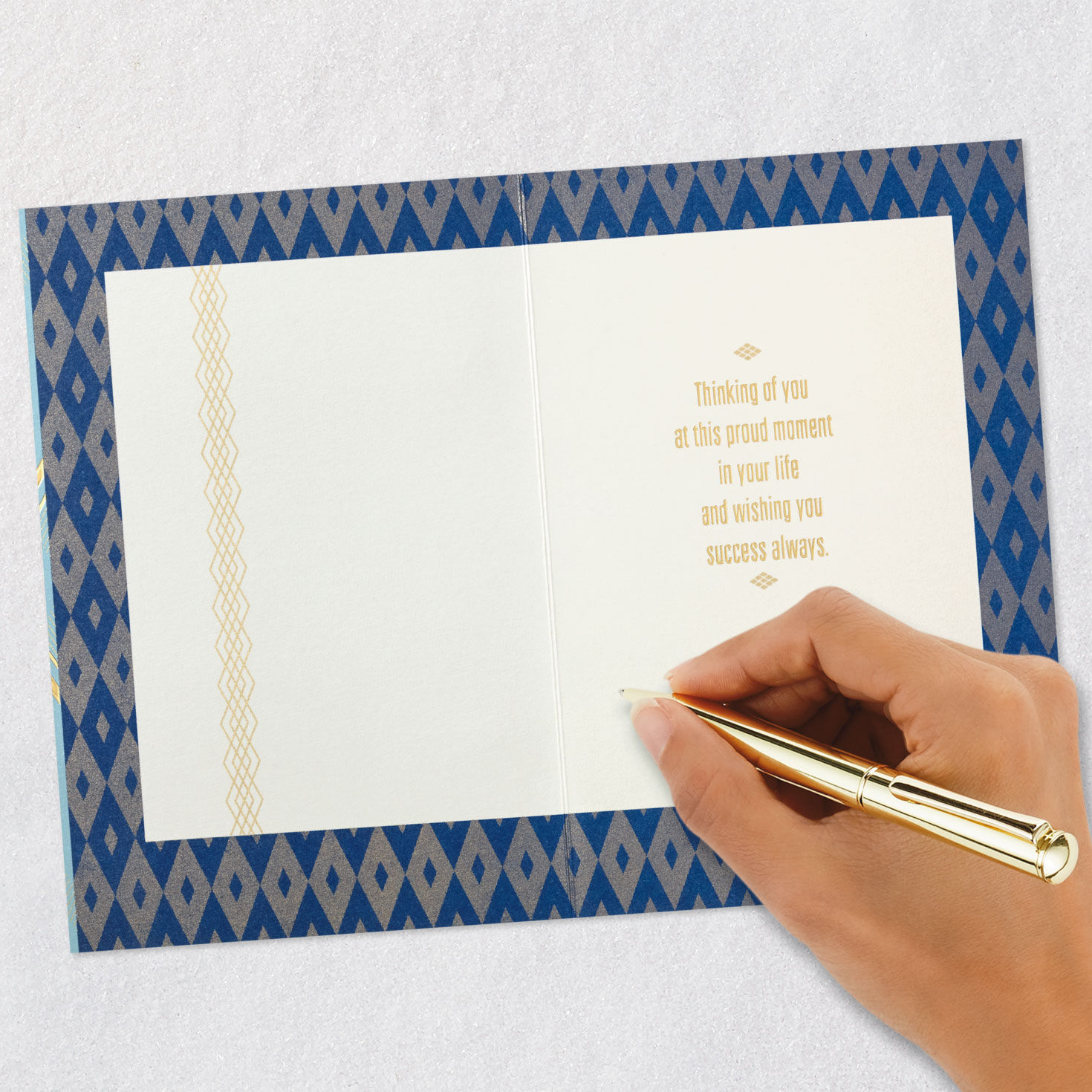Mazel Tov Blue and Gold Congratulations Card signing card image number 6