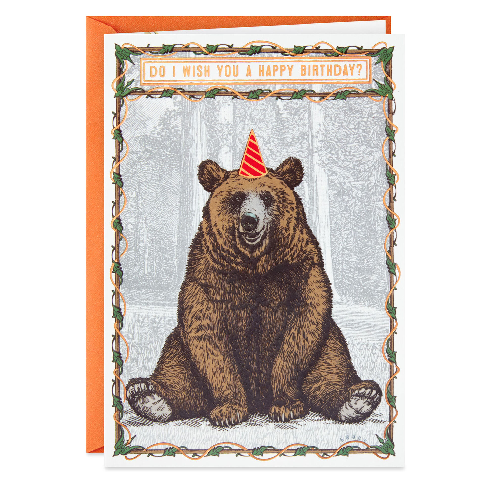 BIRTHDAY Bear Grizzly Colorful Fur Little Bees Birthday Greeting Card NEW