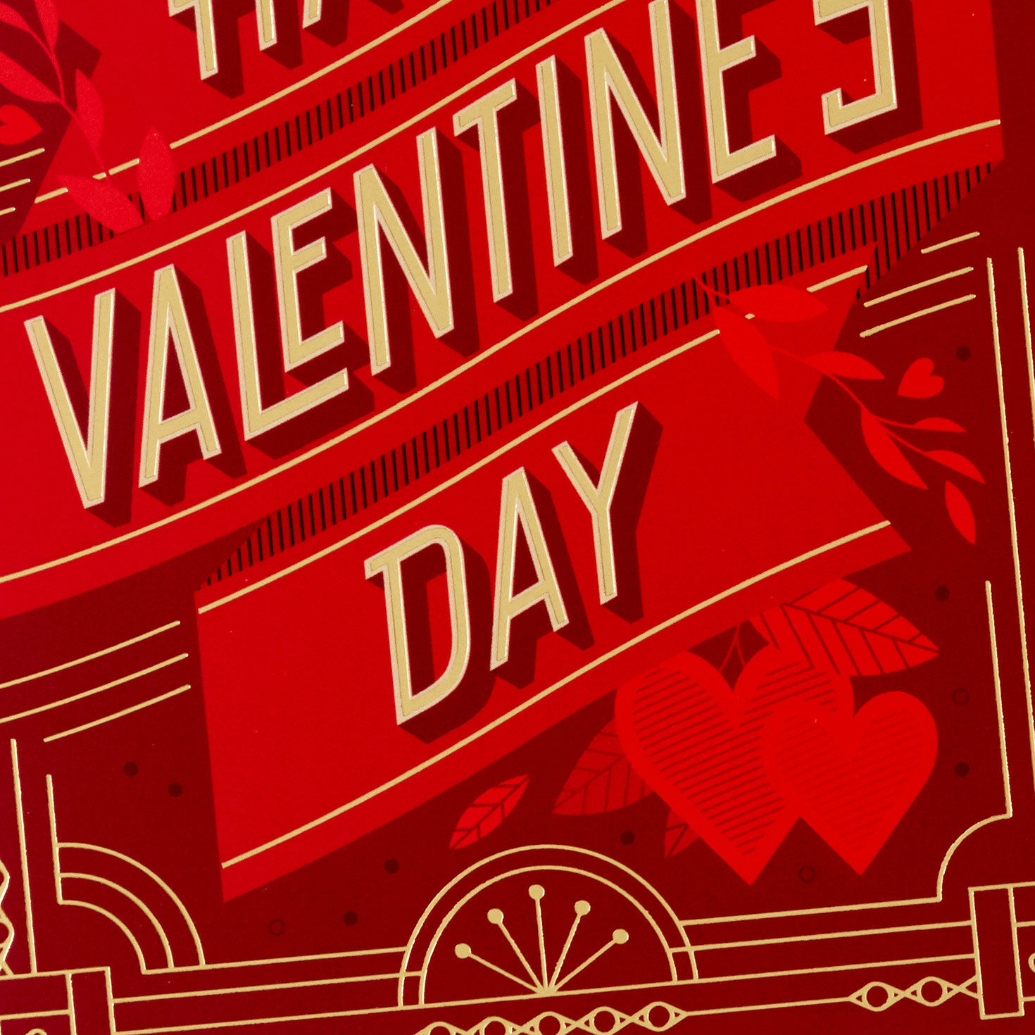 Red Art Deco Valentine's Day Cards, Pack of 40, , large image number 5