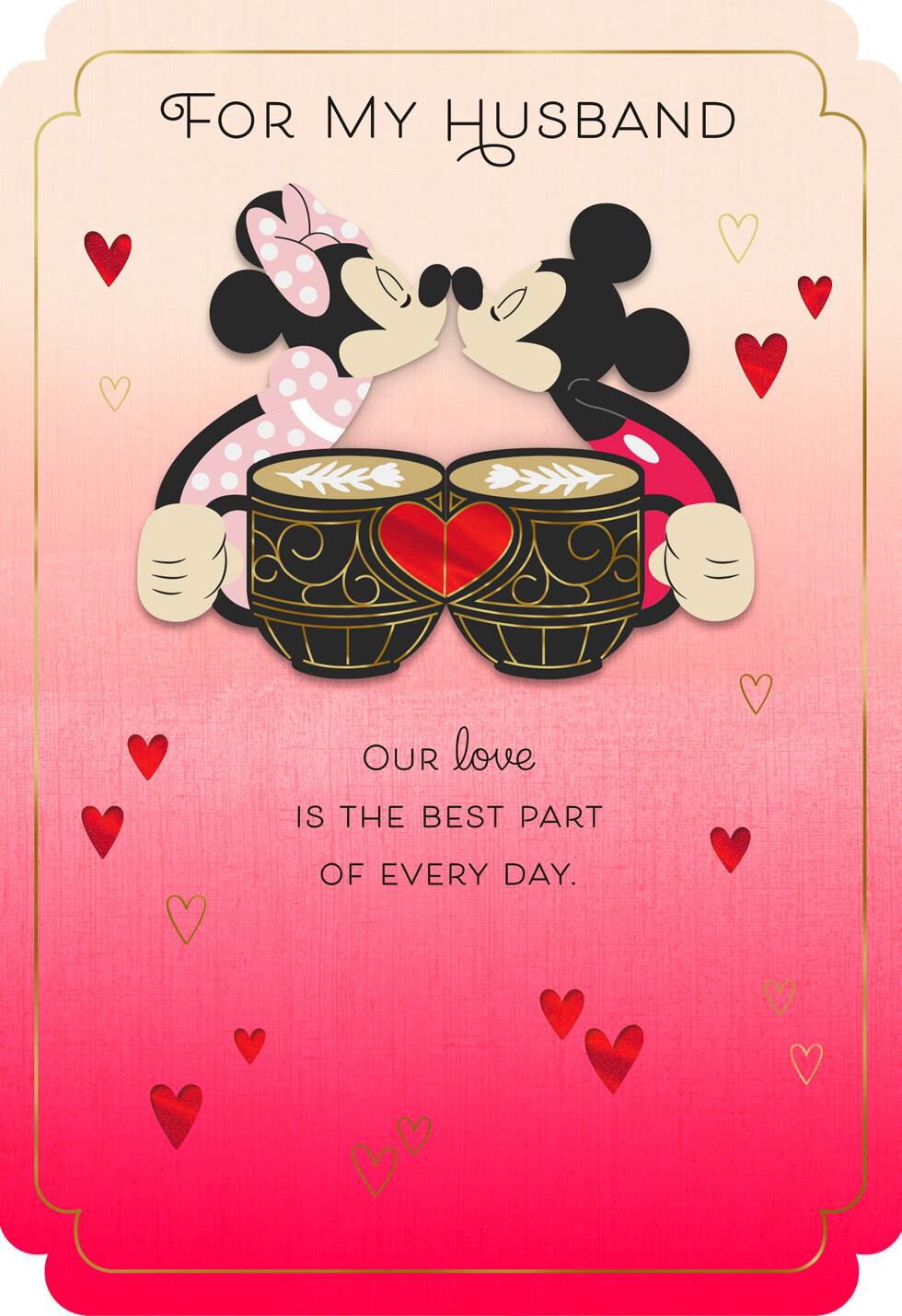 Mickey and Minnie Love Valentine's Day Card for Husband