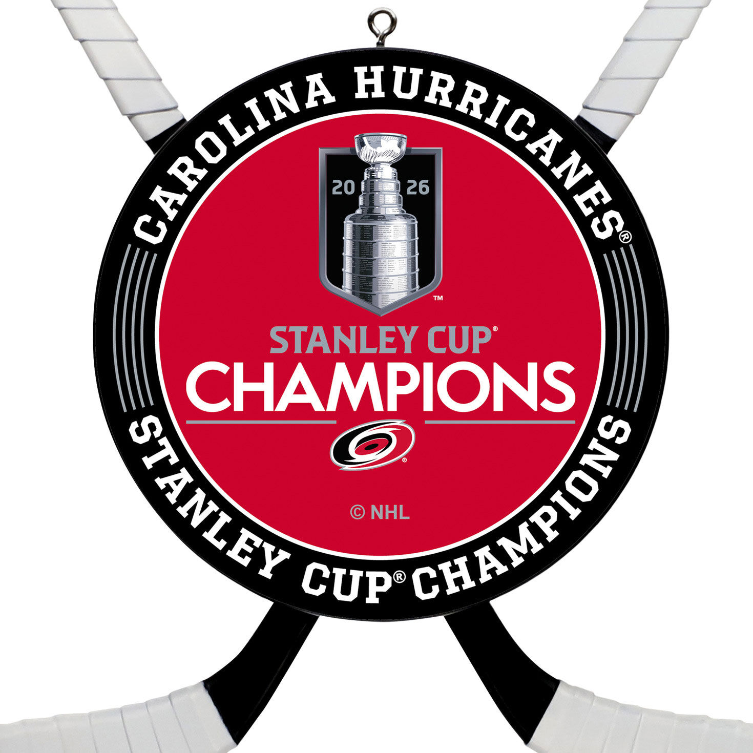 Carolina Hurricanes Stanley Cup Christmas Ornament closeup view image number 5