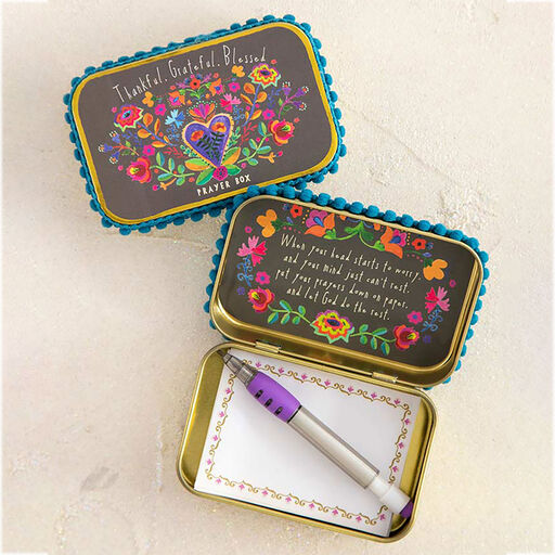 Natural Life Thankful Grateful Blessed Prayer Box, 