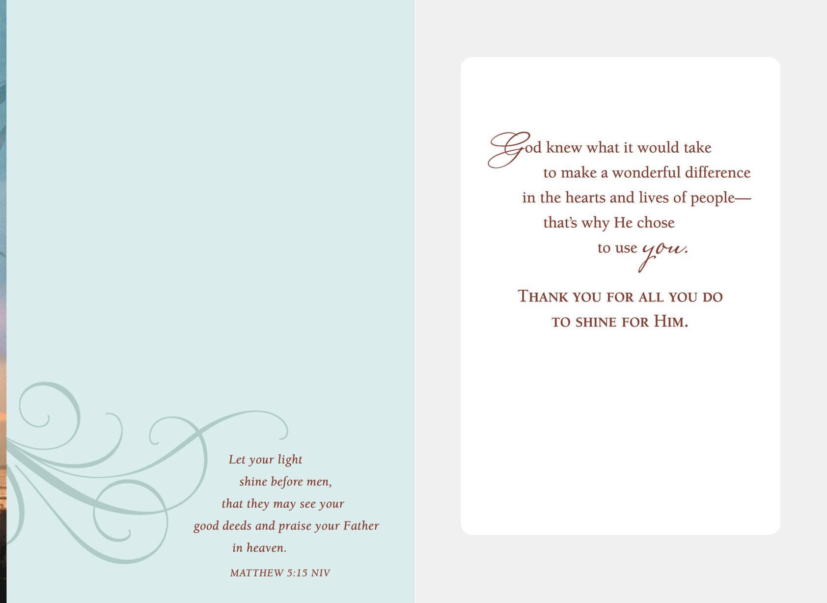 Shine for Him Clergy Appreciation Card