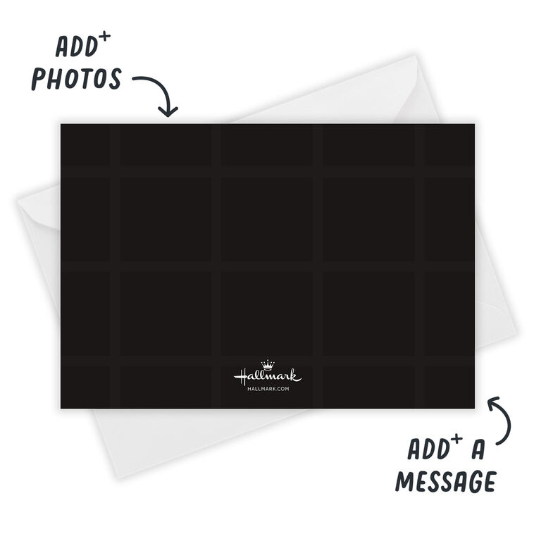 Year In Review Grid Personalized Holiday Photo Card Card back with Envelope indicating personalization image number 3