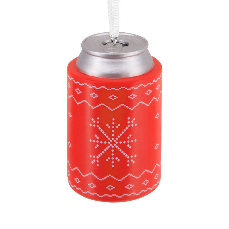 Sleigh All Day Red Can Koozie Christmas Ornament Back image number 6