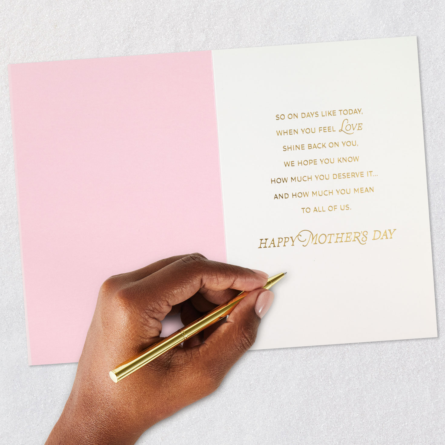 Blush Pink and Gold Sun Mother's Day Card Signing card image number 6