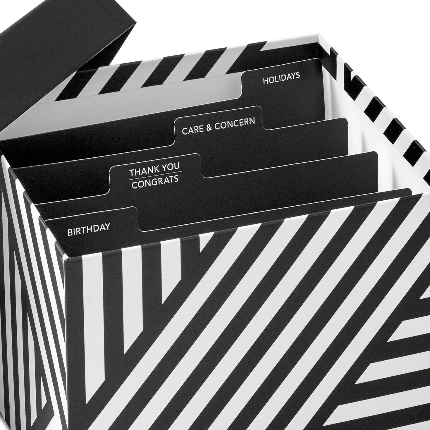 Black and White Geometric Cards in Organizer Box Box Detail image number 6