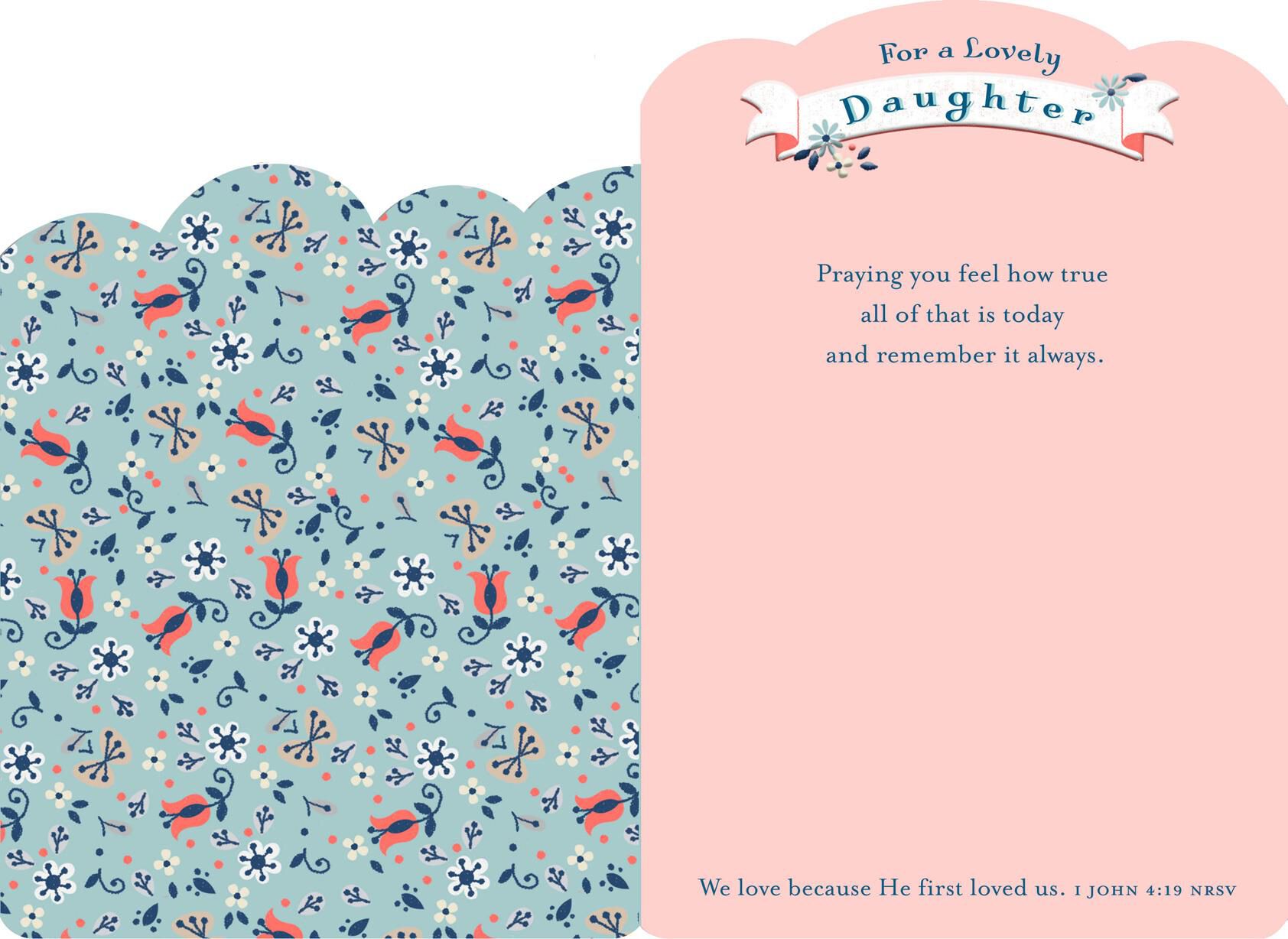 Church on the Hill Religious First Communion Card for Daughter